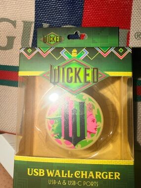 Wicked Dual-Port USB Wall Charger — Green & Pink